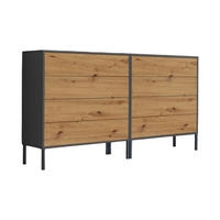 SIDEBOARD Mailand Set 1 + MF 158/86/33 cm 8 Schublade(n)  - Anthrazit/Eiche Artisan, MODERN, Holzwerkstoff/Metall (158/86/33cm) - MID.YOU