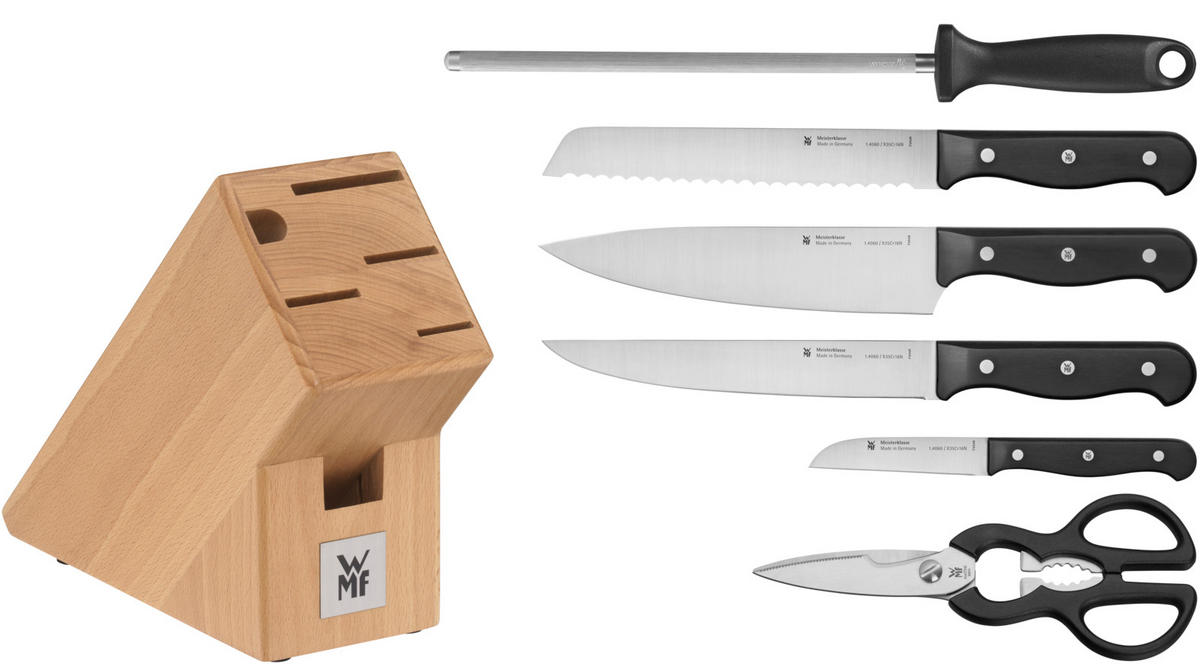 MESSERBLOCK 7-teilig  - Buche Kolonial, Basics, Holz - WMF
