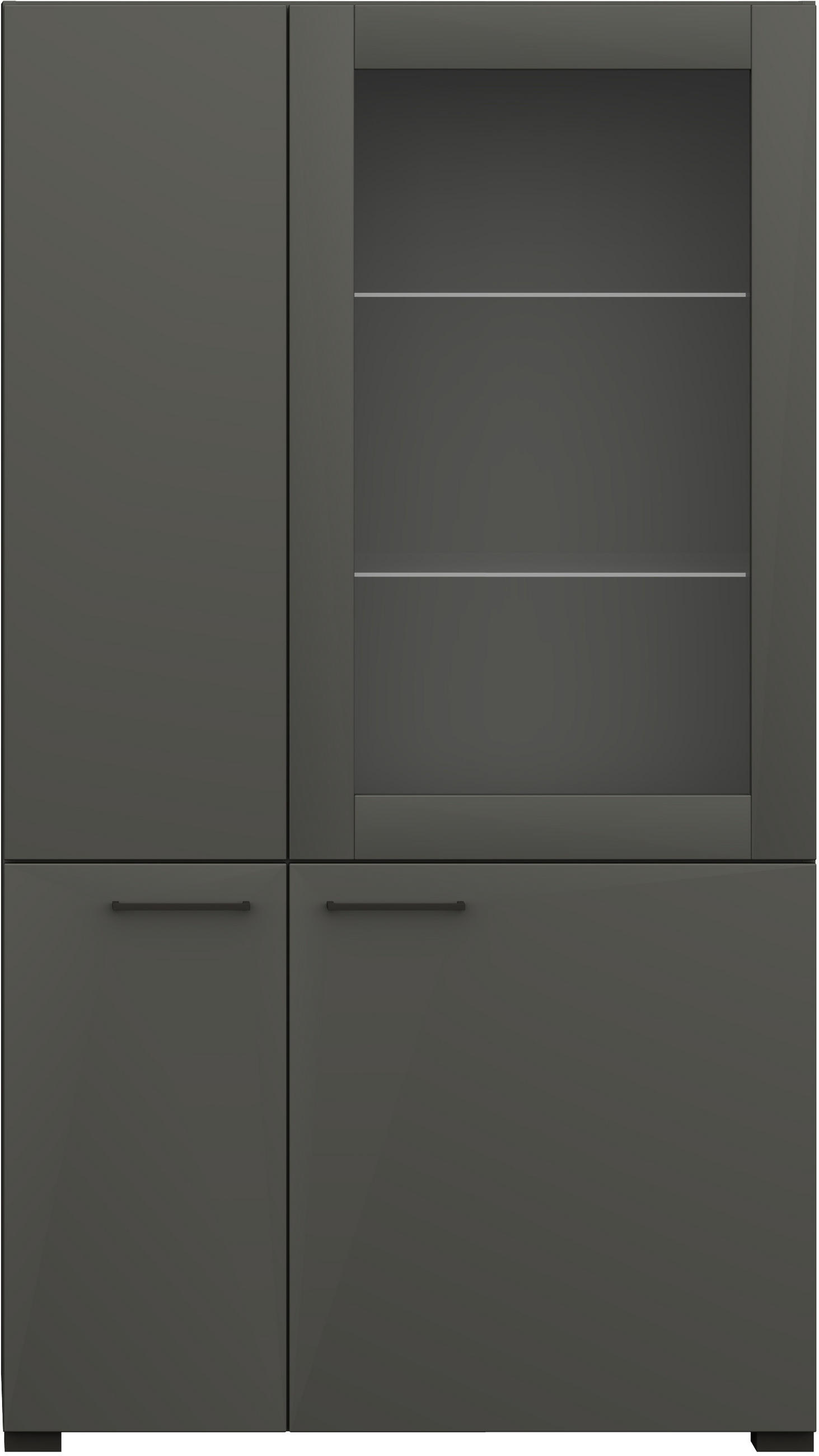 VITRINE in Graphitfarben  - Anthrazit/Graphitfarben, Design, Glas/Holzwerkstoff (100/143,3/41,9cm) - Cantus