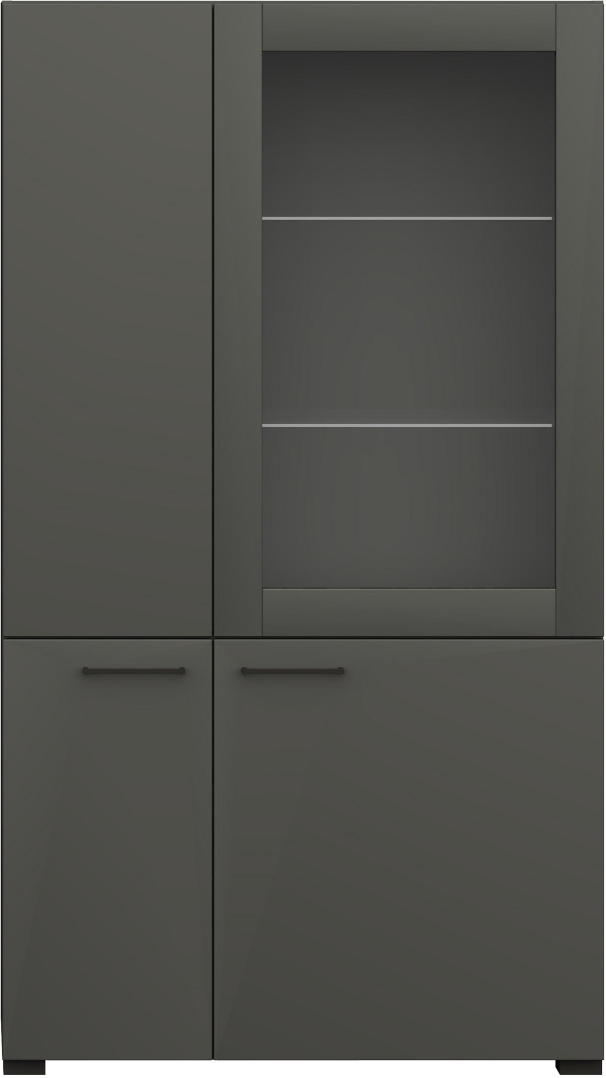 VITRINE in Graphitfarben  - Anthrazit/Graphitfarben, Design, Glas/Holzwerkstoff (100/143,3/41,9cm) - Cantus