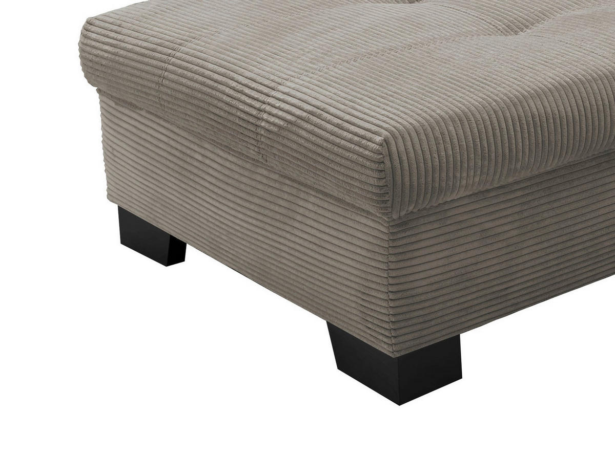 ECKSOFA in Cord Graubraun  - Koralle/Graubraun, Design, Holz/Textil (190/250cm) - MID.YOU