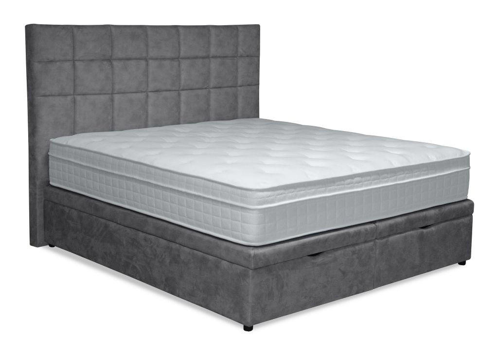BOXSPRING KREVET 180/200 cm     siva  - siva/crna, Moderno, drvni materijal/drvo (180/200cm) - Novel