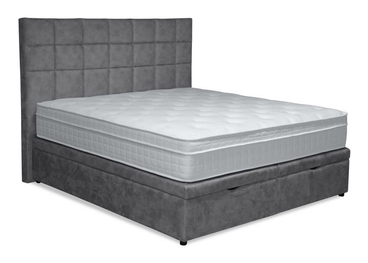 BOXSPRING KREVET 160/200 cm     siva  - siva/crna, Moderno, drvni materijal/drvo (160/200cm) - Novel