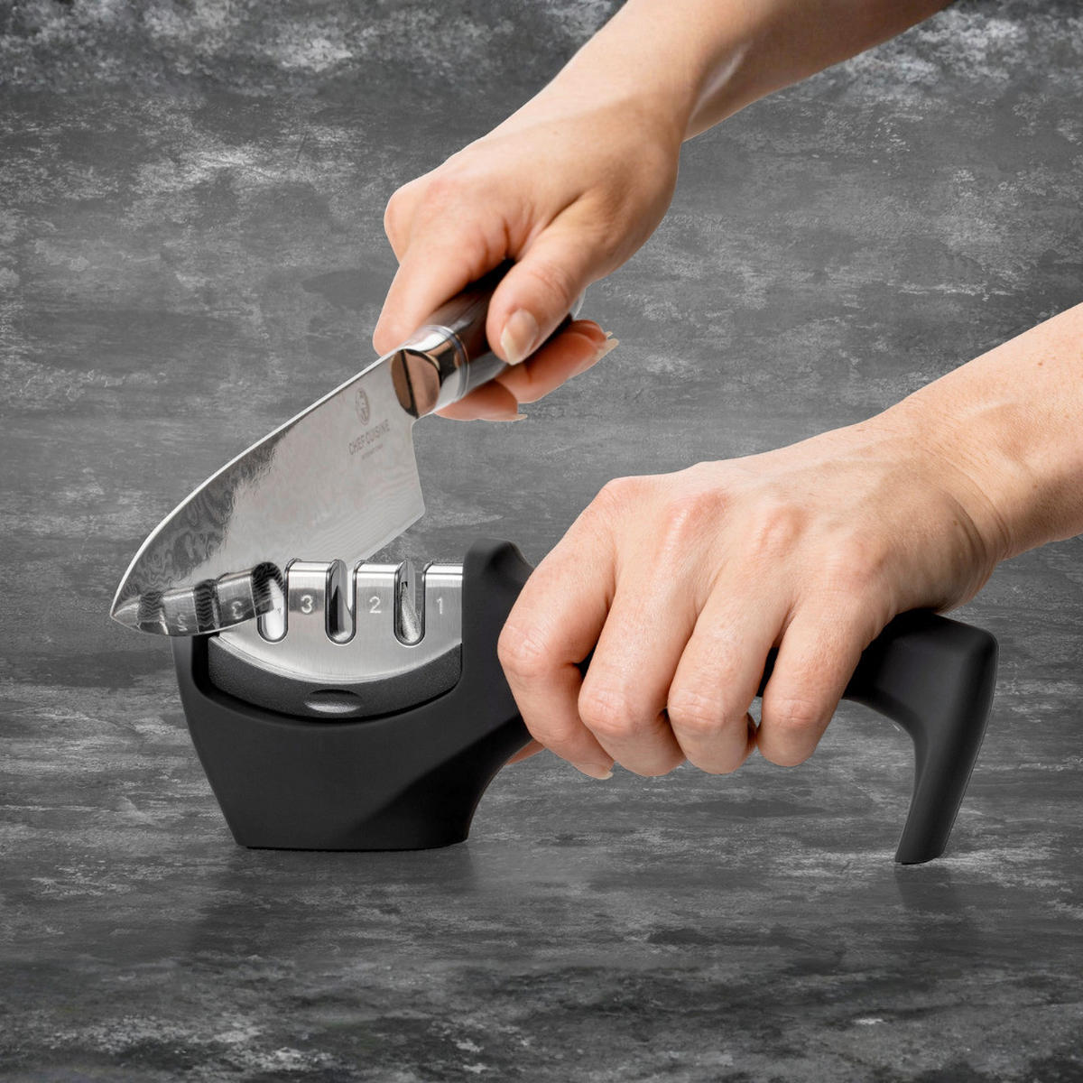 MESSERSCHÄRFER  Keramik  - Schwarz, Basics, Keramik/Kunststoff (20/4.5/7.5cm) - CHEF CUISINE