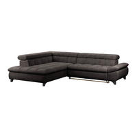 ECKSOFA Graubraun Chenille  - Chromfarben/Graubraun, KONVENTIONELL, Textil/Metall (234/312cm) - Livetastic