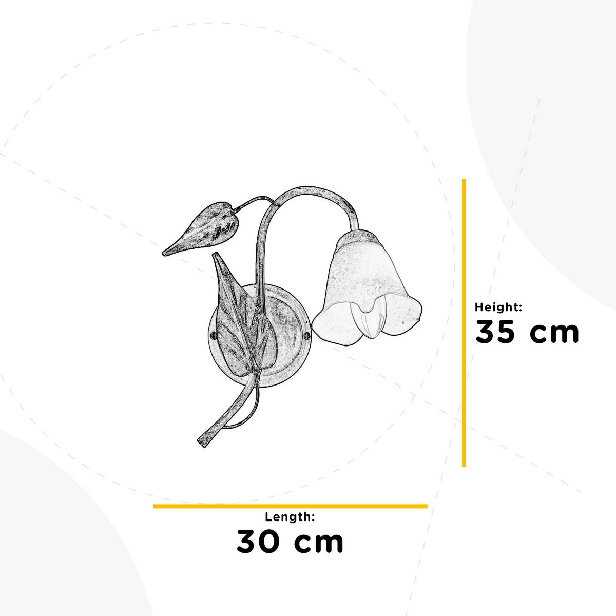 WANDLEUCHTE 30/30/35 cm   - Beige/Weiß, ROMANTIK / LANDHAUS, Glas/Metall (30/30/35cm)