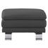 Ecksofa Echtleder Rücken echt - Schwarz/Alufarben, Design, Leder/Metall (220/246cm) - Celina Home