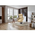 RELAXSESSEL in Leder Beige  - Edelstahlfarben/Beige, Design, Leder/Metall (78/112/85cm) - Cantus