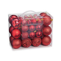 CHRISTBAUMKUGEL-SET 50-teilig  - Rot, Basics, Kunststoff (23,0/18,0/12,0cm) - X-Mas