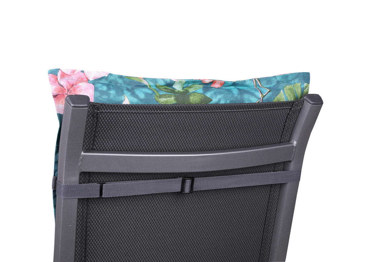 SESSELAUFLAGE in Blau, Grün, Pink Floral  - Blau/Pink, Basics, Textil (50/7/108cm)