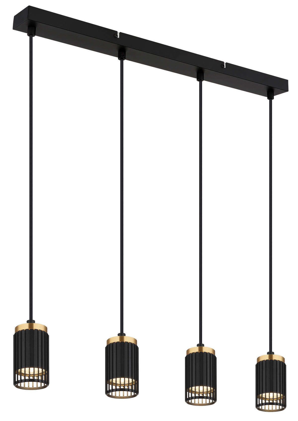 HÄNGELEUCHTE 60/6/120 cm  - Goldfarben/Schwarz, Design, Kunststoff/Metall (60/6/120cm) - Globo