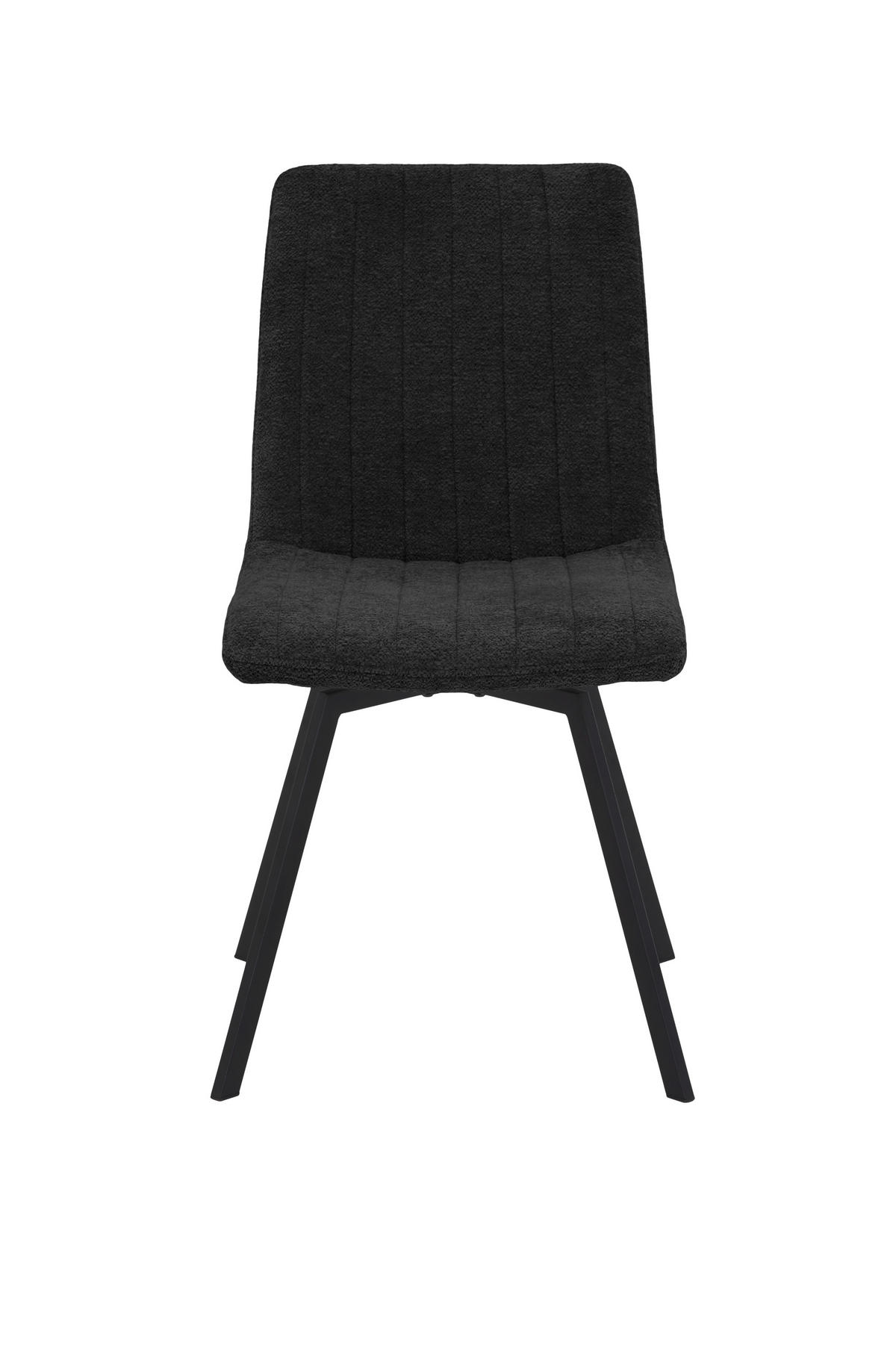 STUHL-SET 2 Stück  in Stahl Bouclé Metall, Textil  - Anthrazit/Schwarz, MODERN, Textil/Metall (45/85/64cm) - MID.YOU