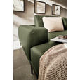 ECKSOFA  in Echtleder Grün  201/304 cm  - Schwarz/Grün, Design, Leder/Metall (201/304cm) - Belluti
