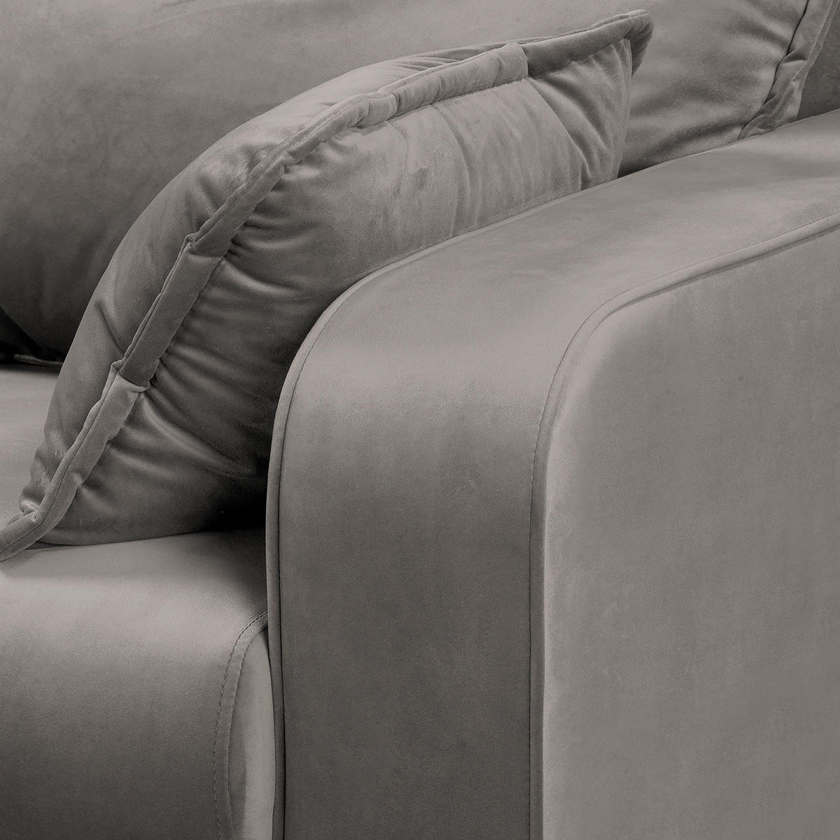 ECKSOFA in Mikrofaser Grau  150/230 cm  - Wengefarben/Grau, Design, Holz/Textil (150/230cm) - Livetastic