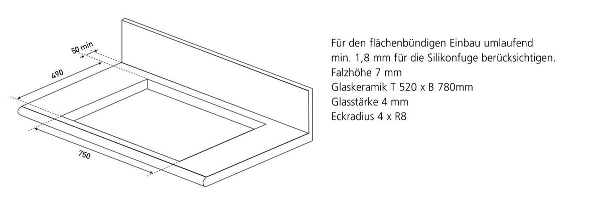 KOCHFELD-DUNSTABZUG-KOMBI KFA690  - Schwarz, Basics, Glas (78,0/19,6/52,0cm) - Oranier