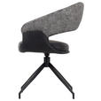 ARMLEHNSTUHL  Sitzfläche 360° drehbar, automatische Rückholfunktion Webstoff, Mikrofaser  - Schwarz/Weiß, Design, Textil/Metall (60/83/62cm) - Novel
