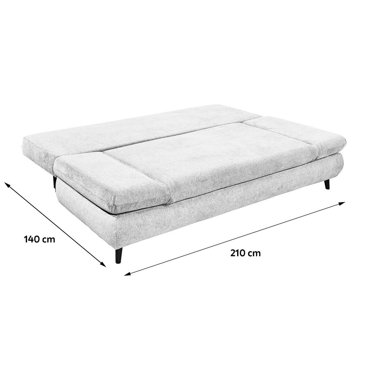 SCHLAFSOFA  mit Schlafen auf Sitzhöhe, Rücken echt Mikrofaser Hellgrau  - Hellgrau/Schwarz, KONVENTIONELL, Kunststoff/Textil (212/88/101cm) - MID.YOU