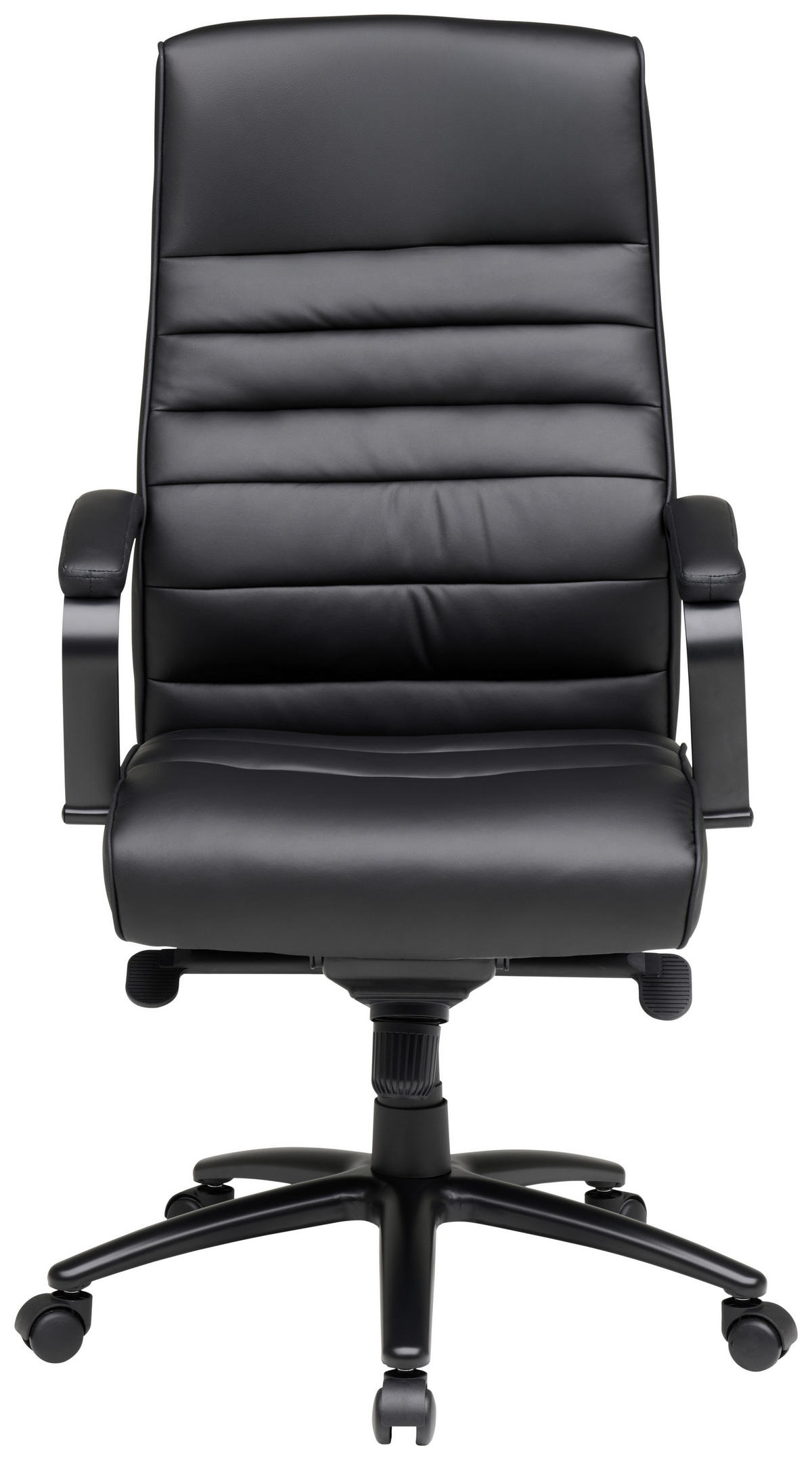 CHEFSESSEL  in Lederlook Schwarz, Chromfarben  - Chromfarben/Schwarz, MODERN, Kunststoff/Textil (64/115/121/69cm) - MID.YOU