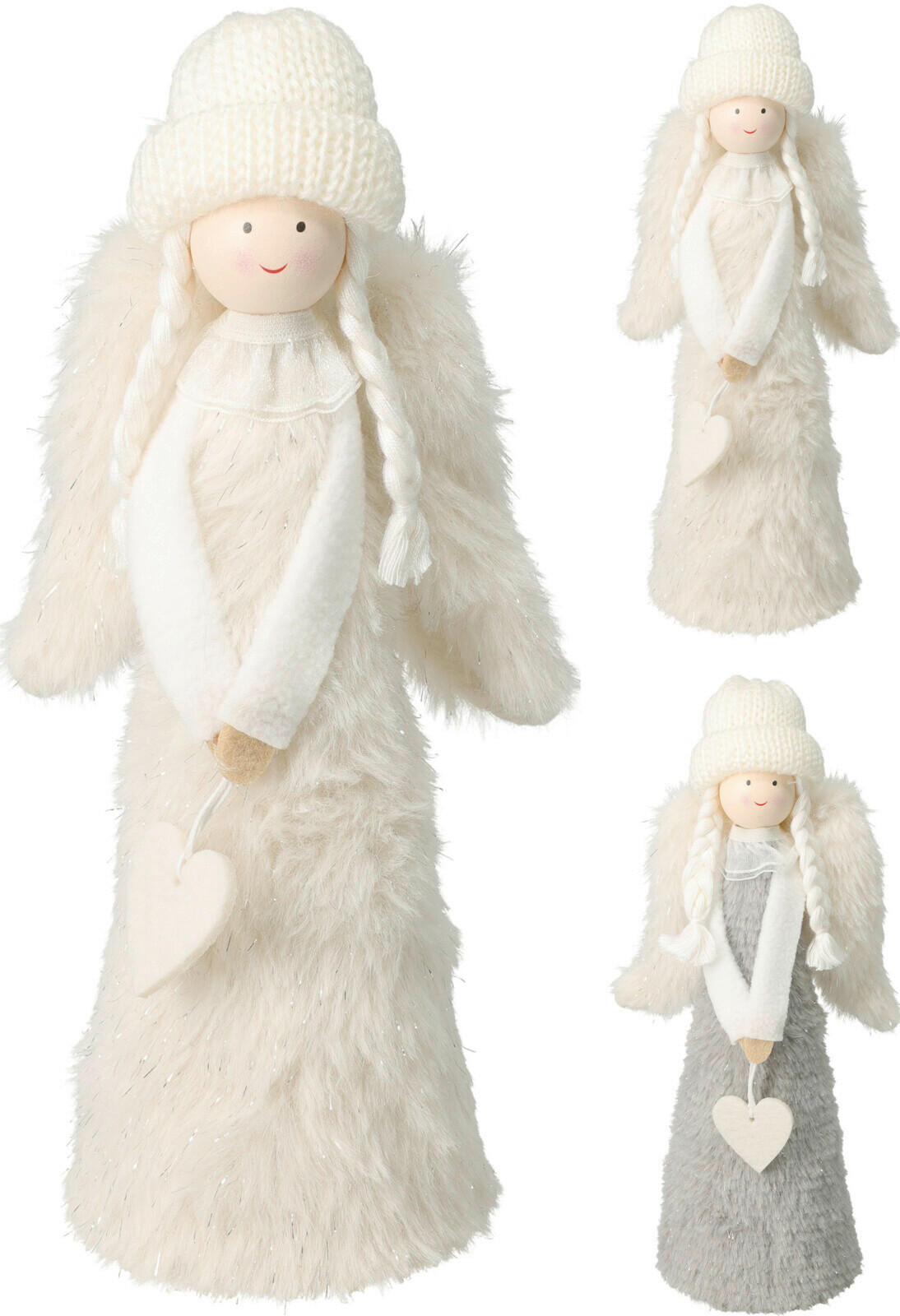 DEKORAČNÍ ANDĚL - vícebarevná, Basics, textil (12/8/22cm)