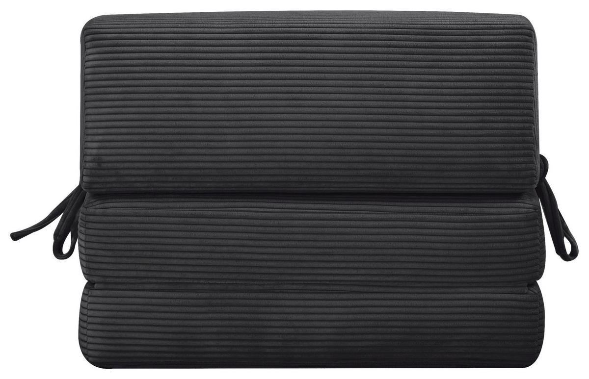 SCHLAFSESSEL in Cord Schwarz  - Schwarz, Design, Textil/Metall (65/57/81cm) - Livetastic