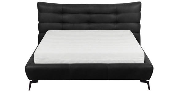 POLSTERBETT 180/200 cm,  in Anthrazit, gepolstertes Kopfteil,  - Anthrazit/Schwarz, Design, Leder/Metall (180/200cm) - Esposa