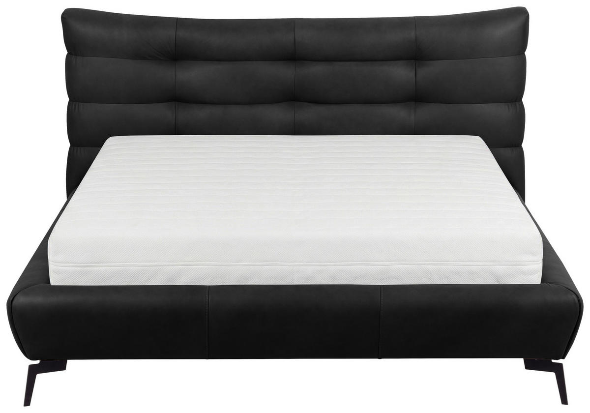 POLSTERBETT gepolstertes Kopfteil Anthrazit 180/200 cm  - Anthrazit/Schwarz, Design, Leder/Metall (180/200cm) - Esposa