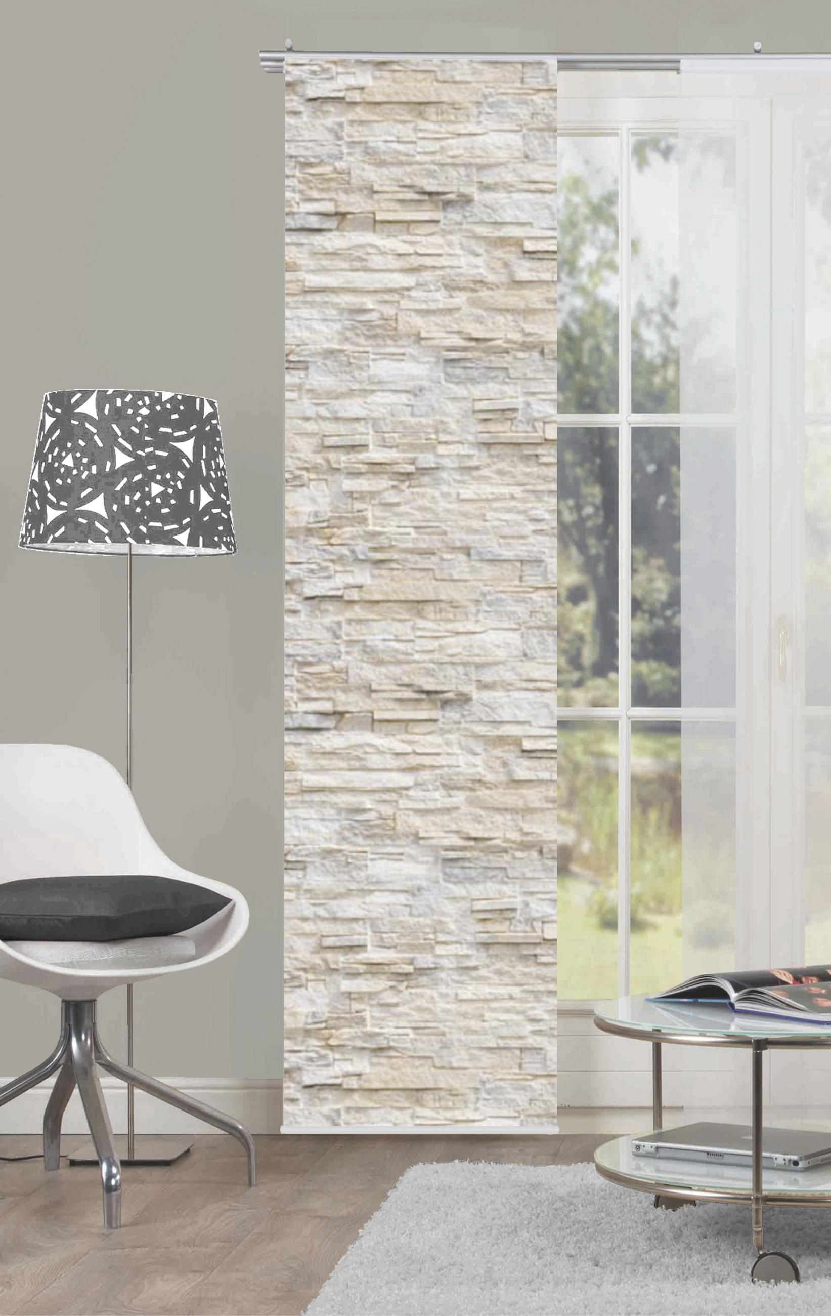 FLÄCHENVORHANG in Naturfarben blickdicht  - Naturfarben, Design, Textil (60/245cm)