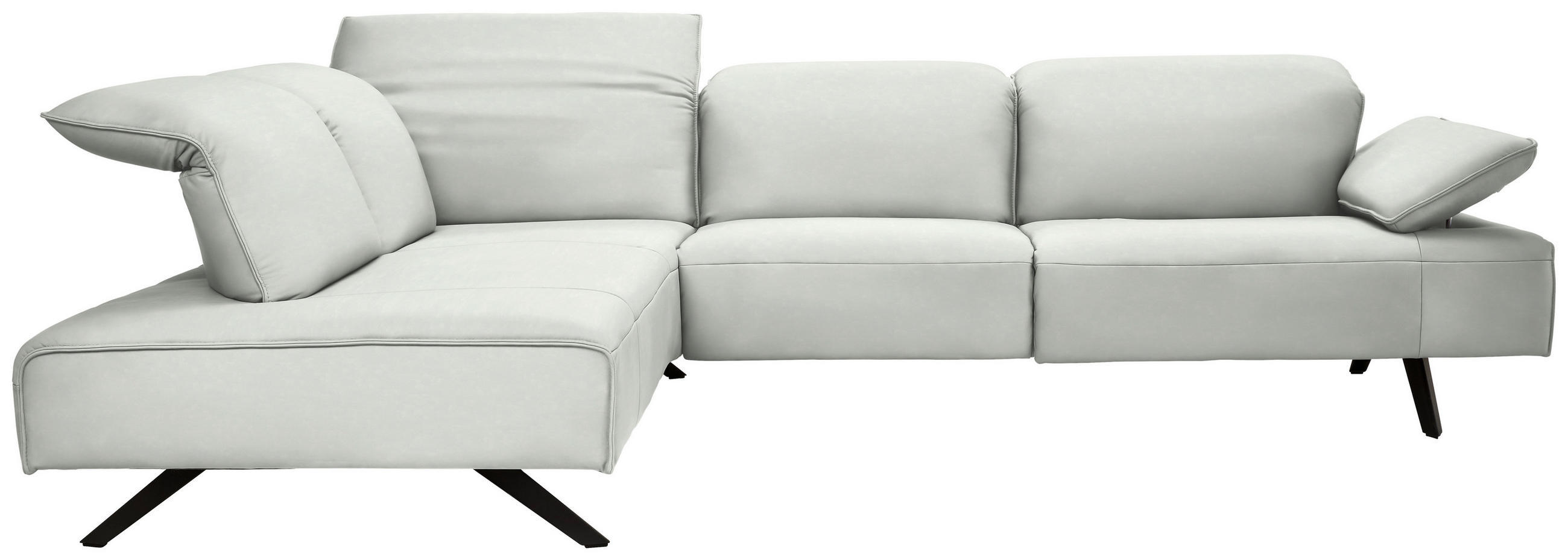 ECKSOFA  in Echtleder Ecru  230/290 cm  - Ecru/Anthrazit, Design, Leder/Metall (230/290cm) - Johann Jakob