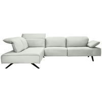 ECKSOFA  in Echtleder Ecru  230/290 cm  - Ecru/Anthrazit, Design, Leder/Metall (230/290cm) - Johann Jakob