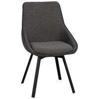 STOL flatväv  - svart/grå, Klassisk, metall/textil (51/87/57cm) - Rowico