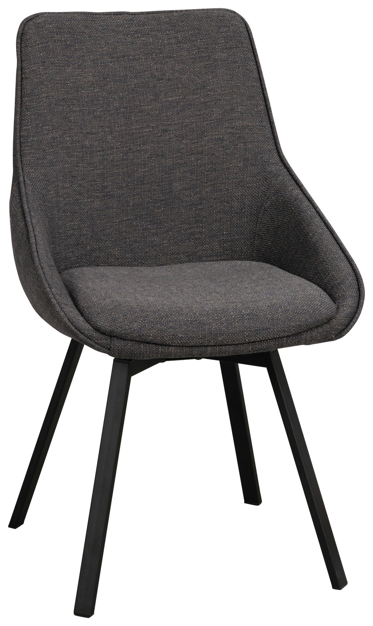 STOL flatväv  - svart/grå, Klassisk, metall/textil (51/87/57cm) - Rowico