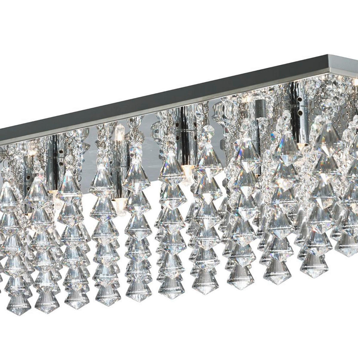 DECKENLEUCHTE Hanna 33/33/20 cm   - Chromfarben, Design, Glas/Metall (33/33/20cm) - Searchlight