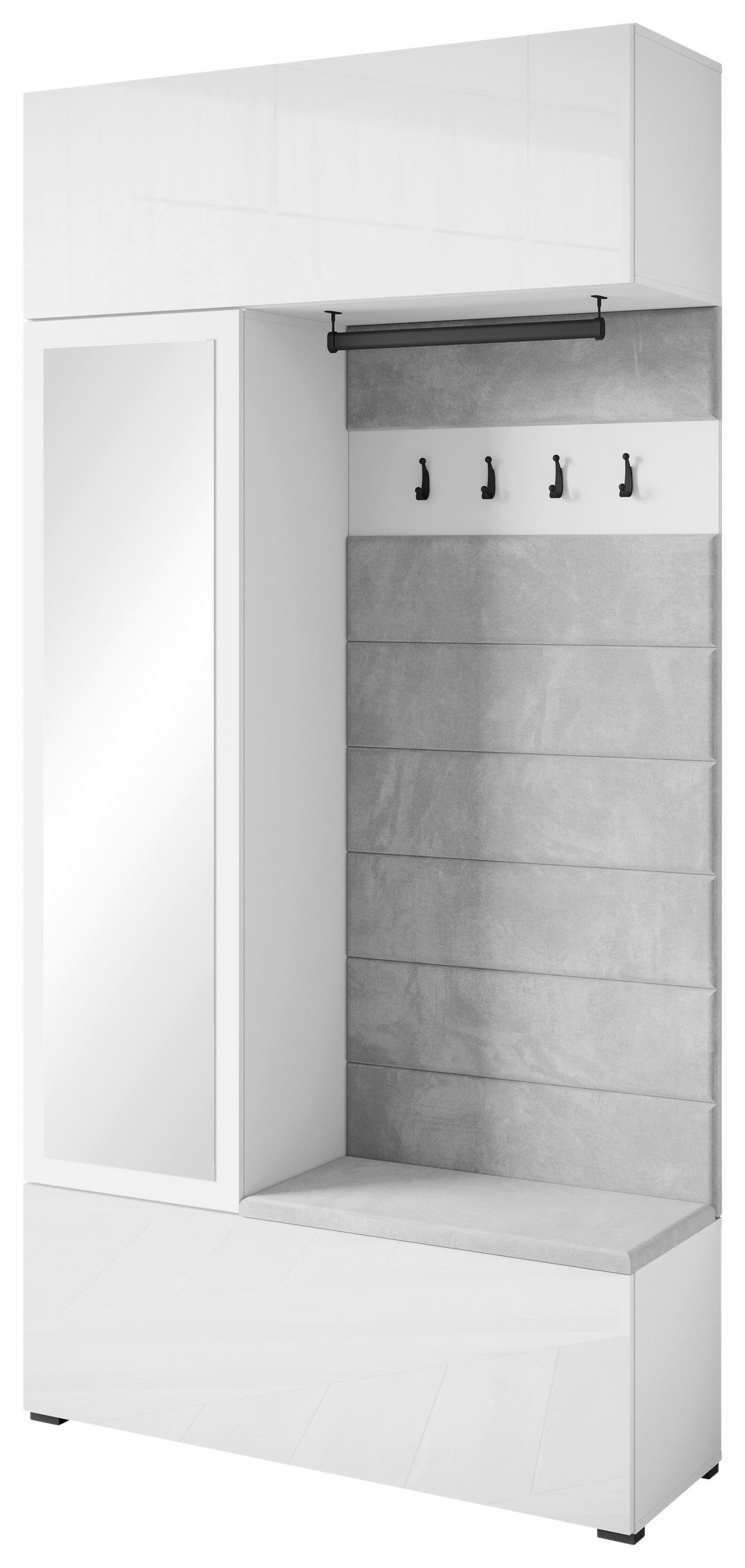 GARDEROBE  in 115/231,9/37,5 cm  - Weiß Hochglanz/Weiß, Trend, Holzwerkstoff (115/231,9/37,5cm) - Livetastic