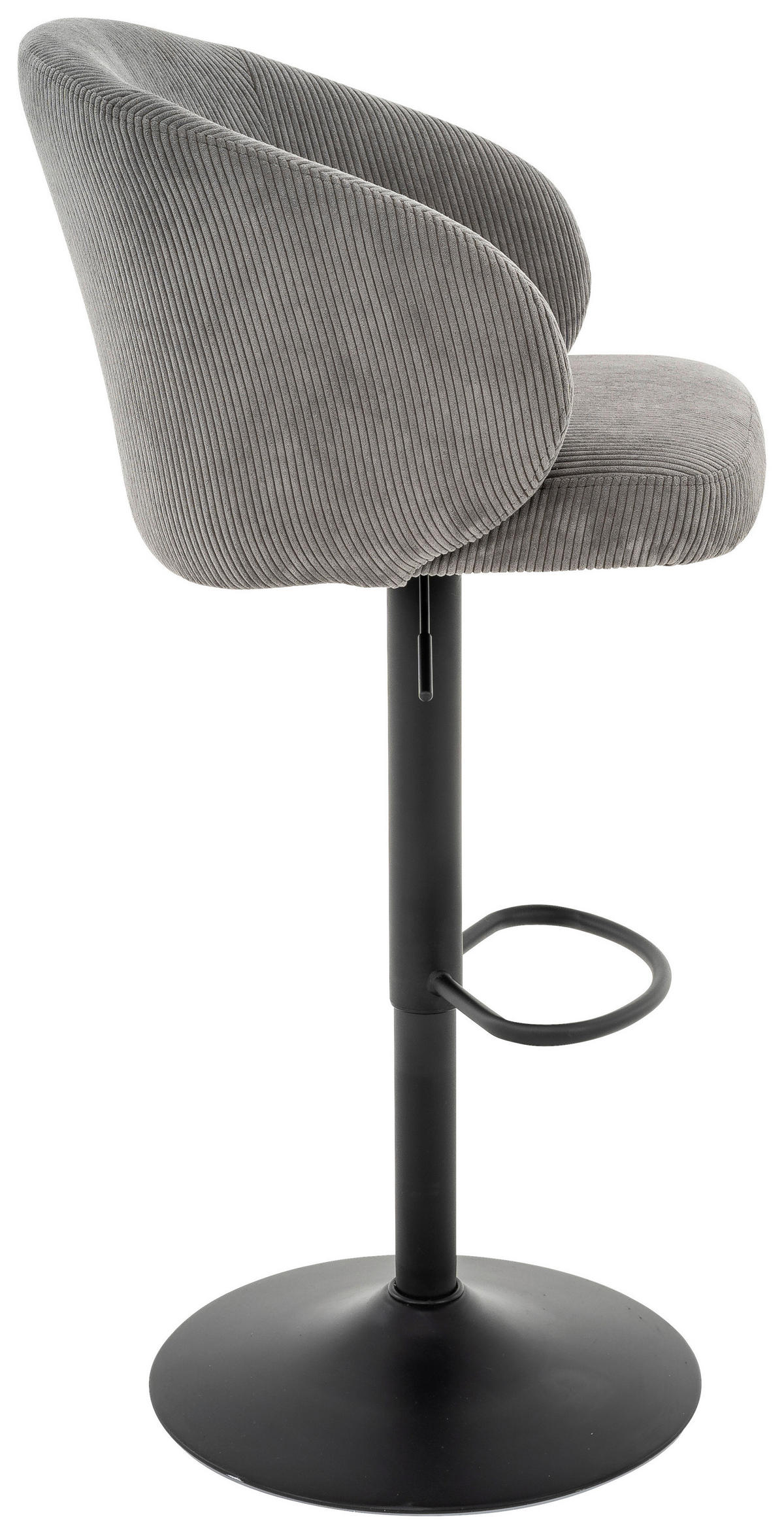 BARHOCKER in Metall, Textil Grau, Schwarz  - Schwarz/Grau, KONVENTIONELL, Textil/Metall (54/91-112/52cm) - MID.YOU