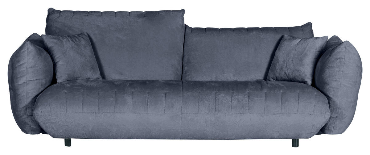 BIG SOFFA i plysch blågrå  - blågrå/svart, Klassisk, textil/plast (240/78/107cm) - MID.YOU