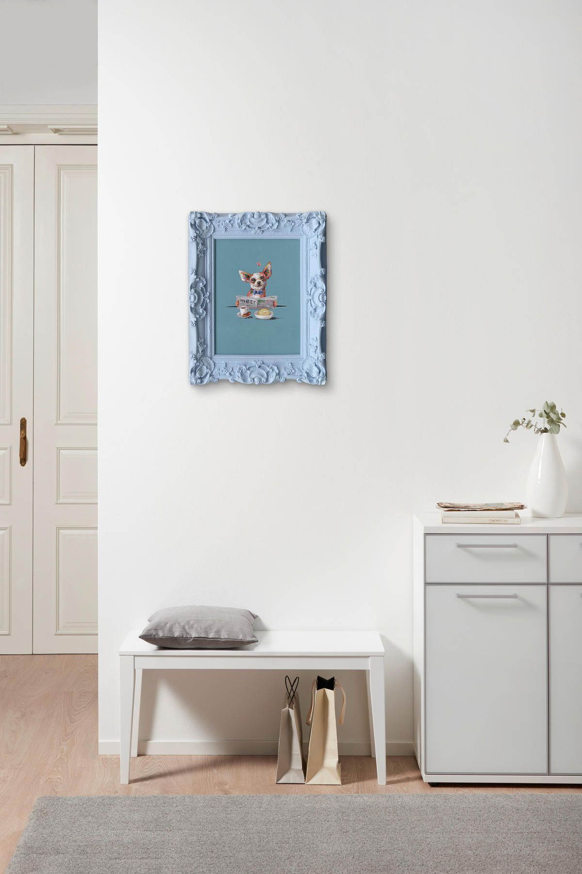 KUNSTDRUCK 44/54 cm  - Blau/Beige, Trend, Papier/Kunststoff (44/54cm) - Monee