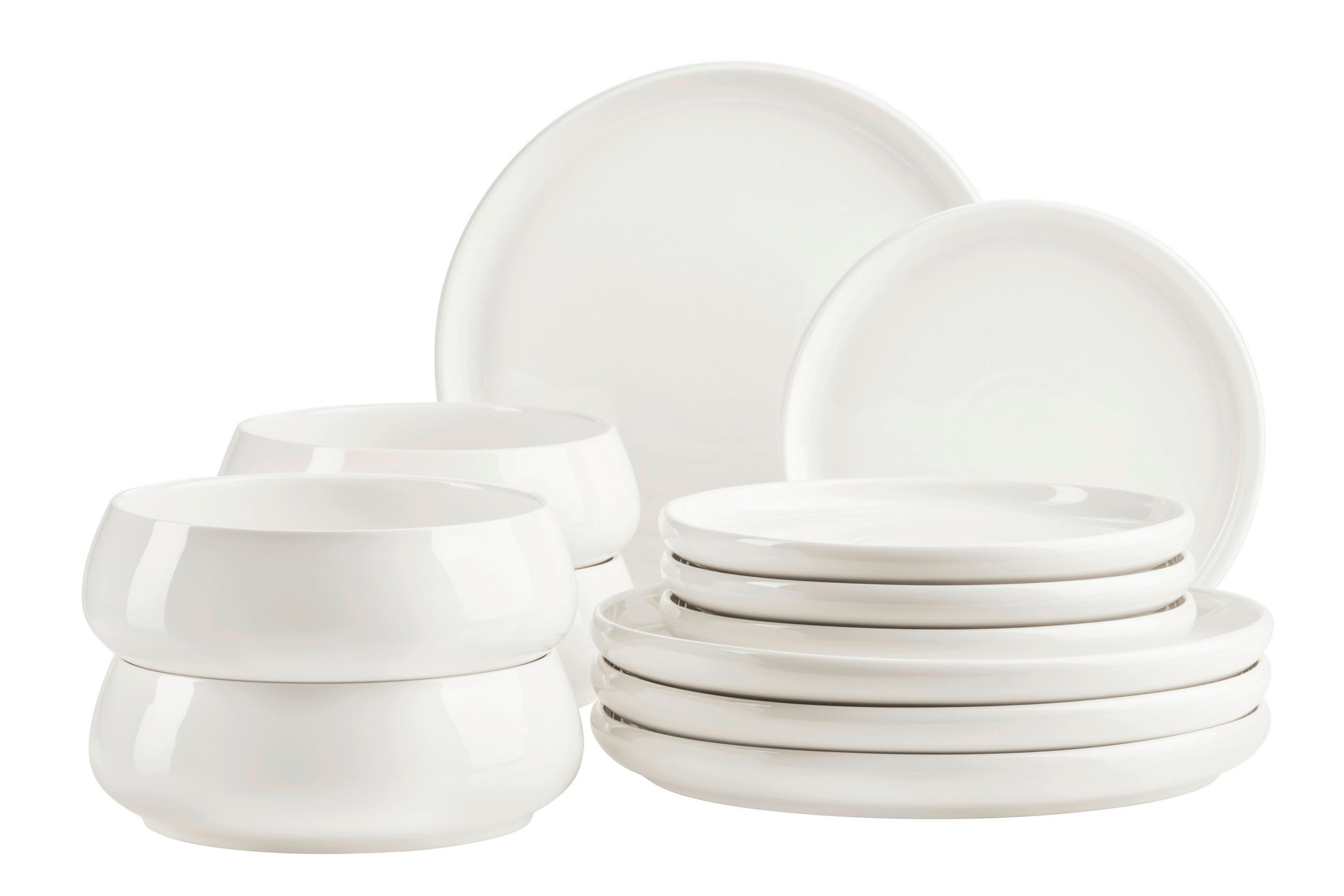 TAFELSERVICE Weiß TAYA 12-teilig  - Weiß, Basics, Keramik - Mäser