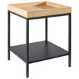 BEISTELLTISCH 40/40/50 cm Schwarz, Eichefarben quadratisch  - Eichefarben/Schwarz, Basics, Holzwerkstoff/Metall (40/40/50cm) - Xora