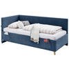 POLSTERLIEGE Cord Blau  - Blau/Eichefarben, KONVENTIONELL, Holz/Textil (120/200cm) - Stylife