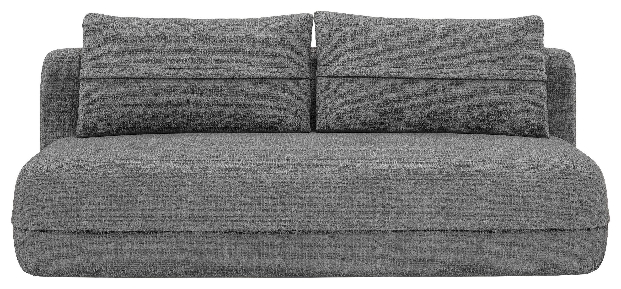 SCHLAFSOFA Chenille Dunkelgrau  inkl. Rückenkissen, Bettkasten, Schlaffunktion, Rücken echt, Liegefläche im Originalstoff  - Dunkelgrau/Schwarz, KONVENTIONELL, Kunststoff/Textil (213/92/105cm) - Milino