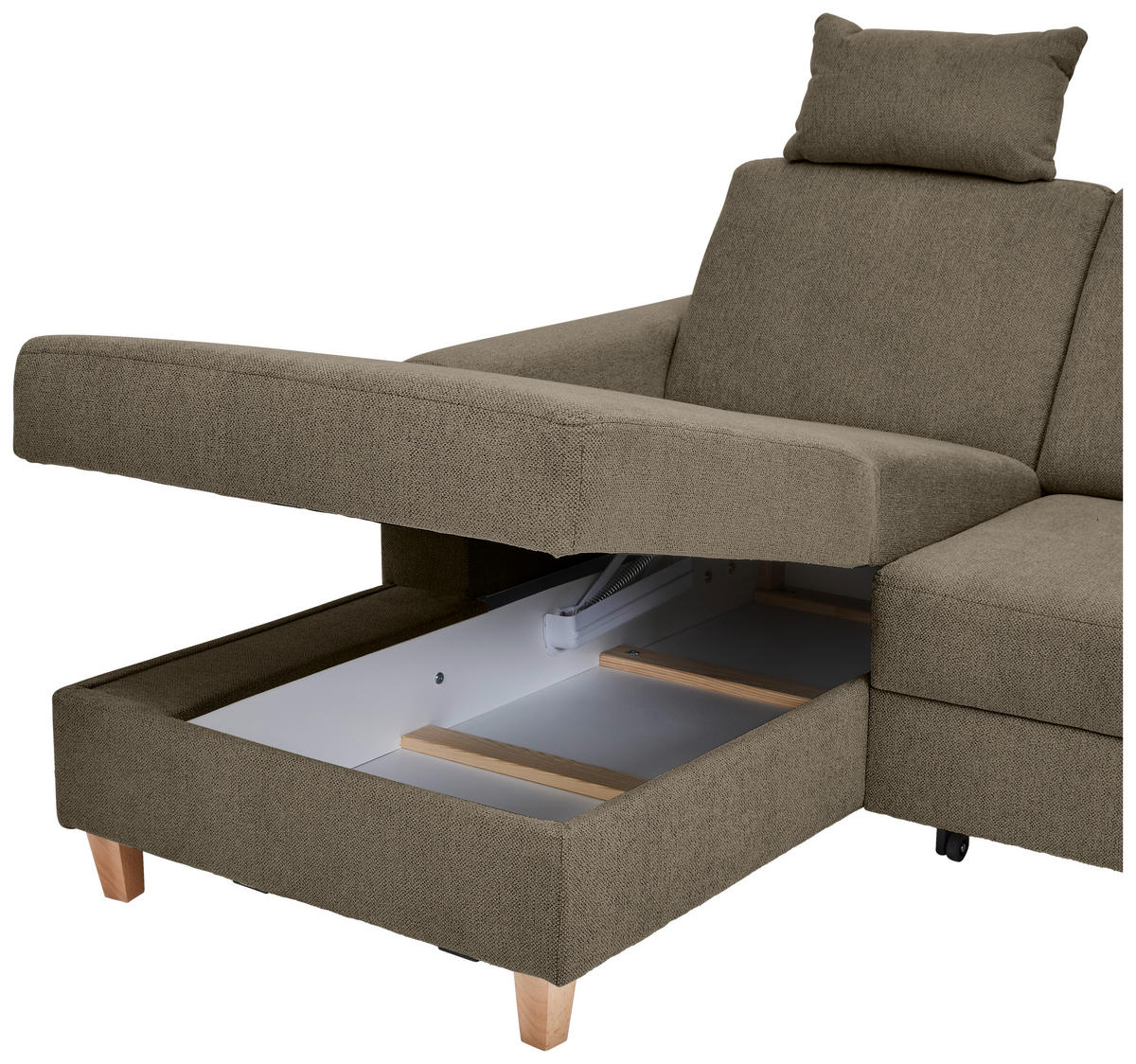 HÖRNSOFFA i flatväv brun  - bokfärgad/brun, Klassisk, trä/textil (166/241cm) - MID.YOU