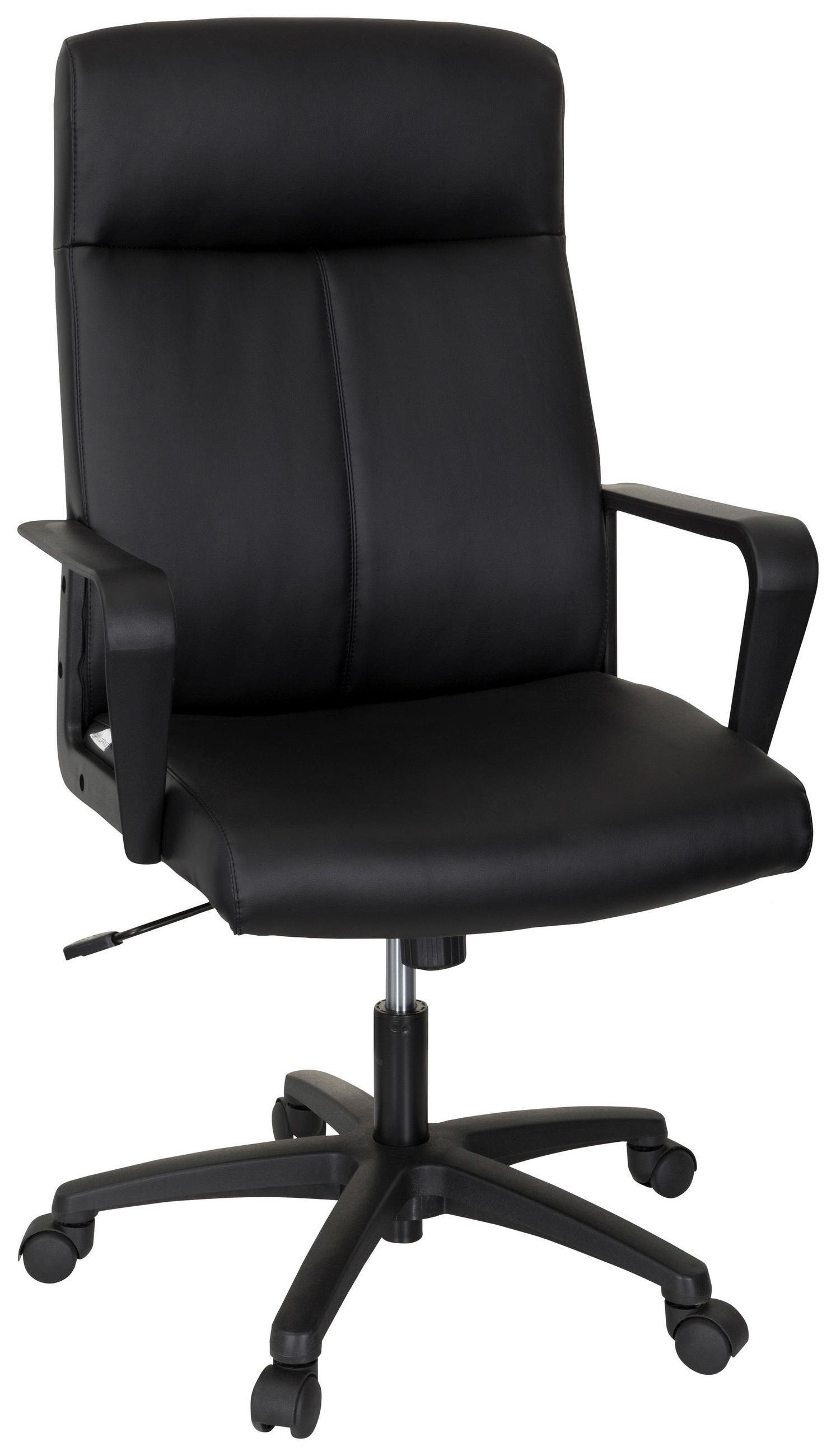 OTOČNÁ ŽIDLE, vzhled kůže, černá - černá, Moderní, textil/plast (63/116/66cm) - MID.YOU