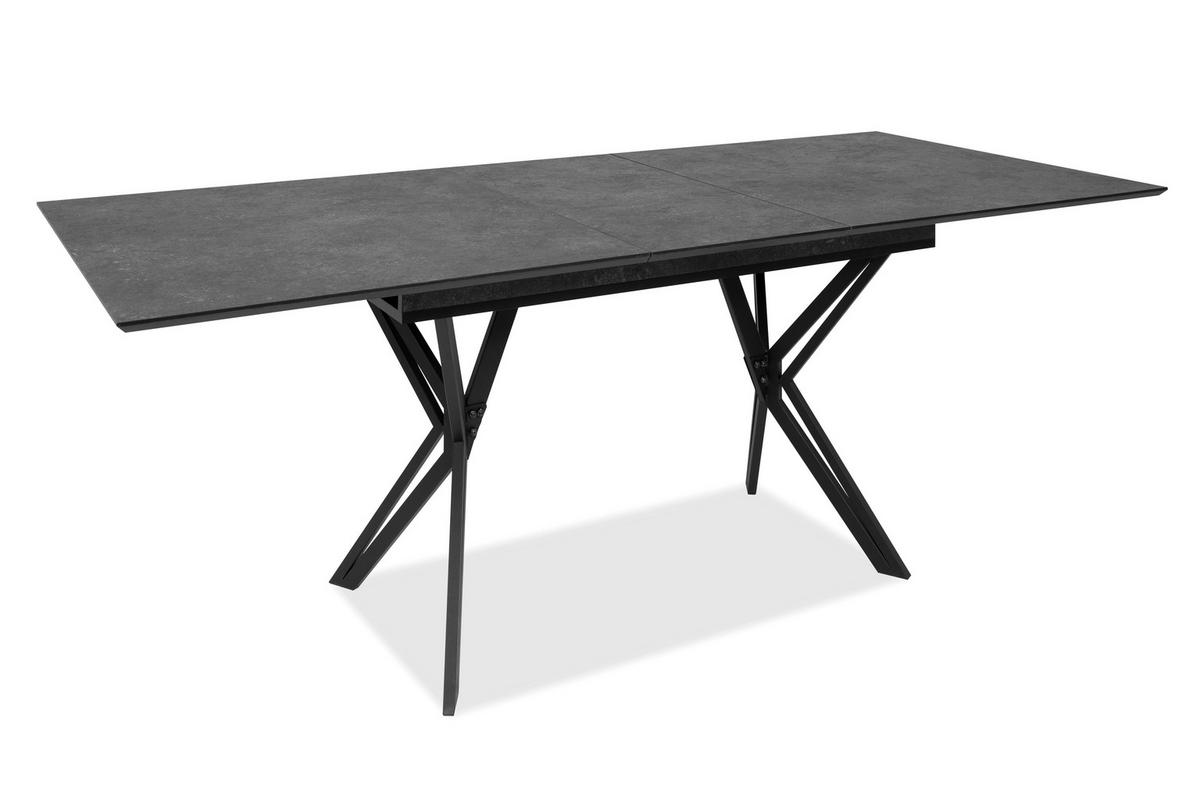 ESSTISCH Schwarz rechteckig  ausziehbar  - Schwarz, MODERN, Holzwerkstoff/Metall (160/90/76cm) - MID.YOU