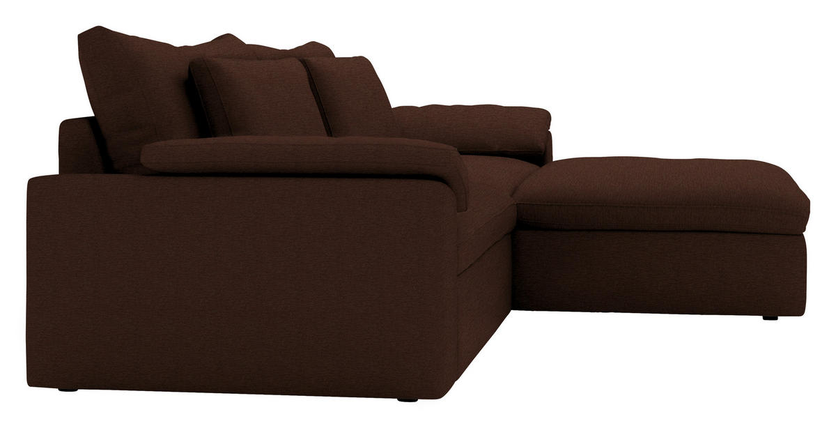 ECKSOFA  Chenille Dunkelbraun  - Dunkelbraun/Schwarz, Modern, Kunststoff/Textil (306/198cm) - Carryhome