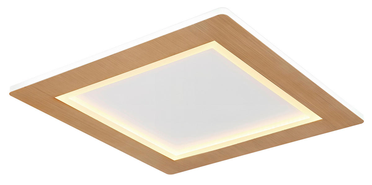 LED-DECKENLEUCHTE 40/40/5 cm   - Opal/Weiß, Basics, Kunststoff/Metall (40/40/5cm) - Globo