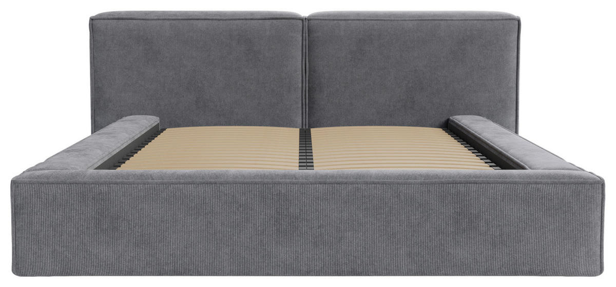 POLSTERBETT Lattenrost, Bettkasten 180/200 cm  in Anthrazit  - Anthrazit/Schwarz, Design, Holz/Textil (180/200cm) - Boxxx