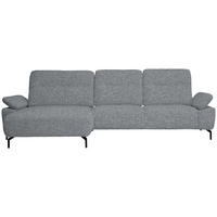 ECKSOFA Chenille, Flachgewebe Blaugrau  - Blaugrau/Schwarz, Design, Textil/Metall (165/318cm) - Xora