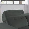 ECKSOFA in Echtleder Grau  305/163 cm  - Eichefarben/Schwarz, Design, Leder/Holz (305/163cm) - Novel
