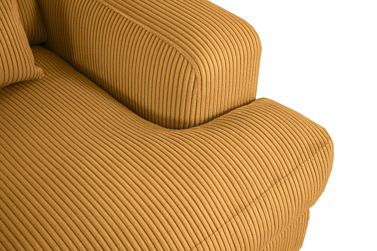 MEGASOFA Cord Senfgelb  - Senfgelb/Schwarz, MODERN, Kunststoff/Textil (260/85/112cm) - Lomoco