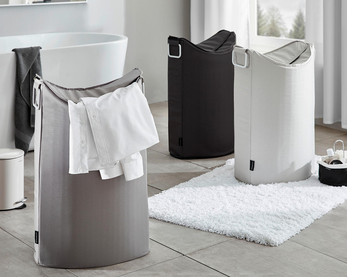 WÄSCHESAMMLER - Anthrazit, Basics, Textil/Metall (45/67/28cm) - Blomus